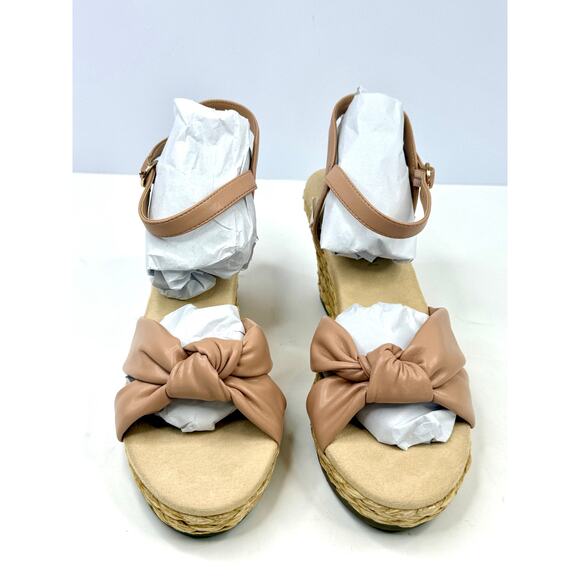 Anne Klein Wheatley Ankle Strap Espadrille Wedge Sandals Size 8.5M Nude NWT/Box - Picture 2 of 7